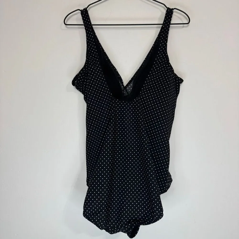 Miraclesuit Oceanus Black Polka Dot One Piece Swimsuit 18